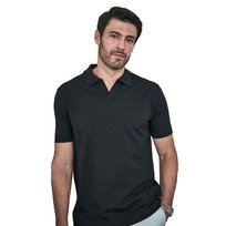 Tee Jays Męska Koszulka Polo Luxury Stretch V Neck (L / Czarny) Tee Jays