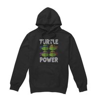 Teenage Mutant Ninja Turtles Bluza Z Kapturem Męska Twarze Turtle Power (L / Czarny) Wojownicze Żółwie Ninja