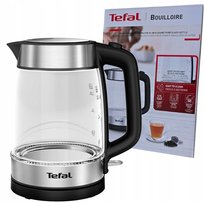 TEFAL CZAJNIK BEZPRZEWODOWY 1,7L SZKLANY INOX BLACK czarny 2200W KI605830 Tefal