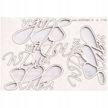 Tekturka W DNIU ŚLUBU - zestaw 3 napisów - Scrapiniec