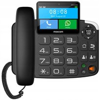 Telefon Stacjonarny na Kartę Sim Android 12 16+2gb: Przycisk Sos, Whatsapp Maxcom
