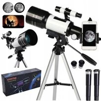 TELESKOP ASTRONOMICZNY EDUKACYJNY LUNETA F30070 + ADAPTER DO SMARTFONA