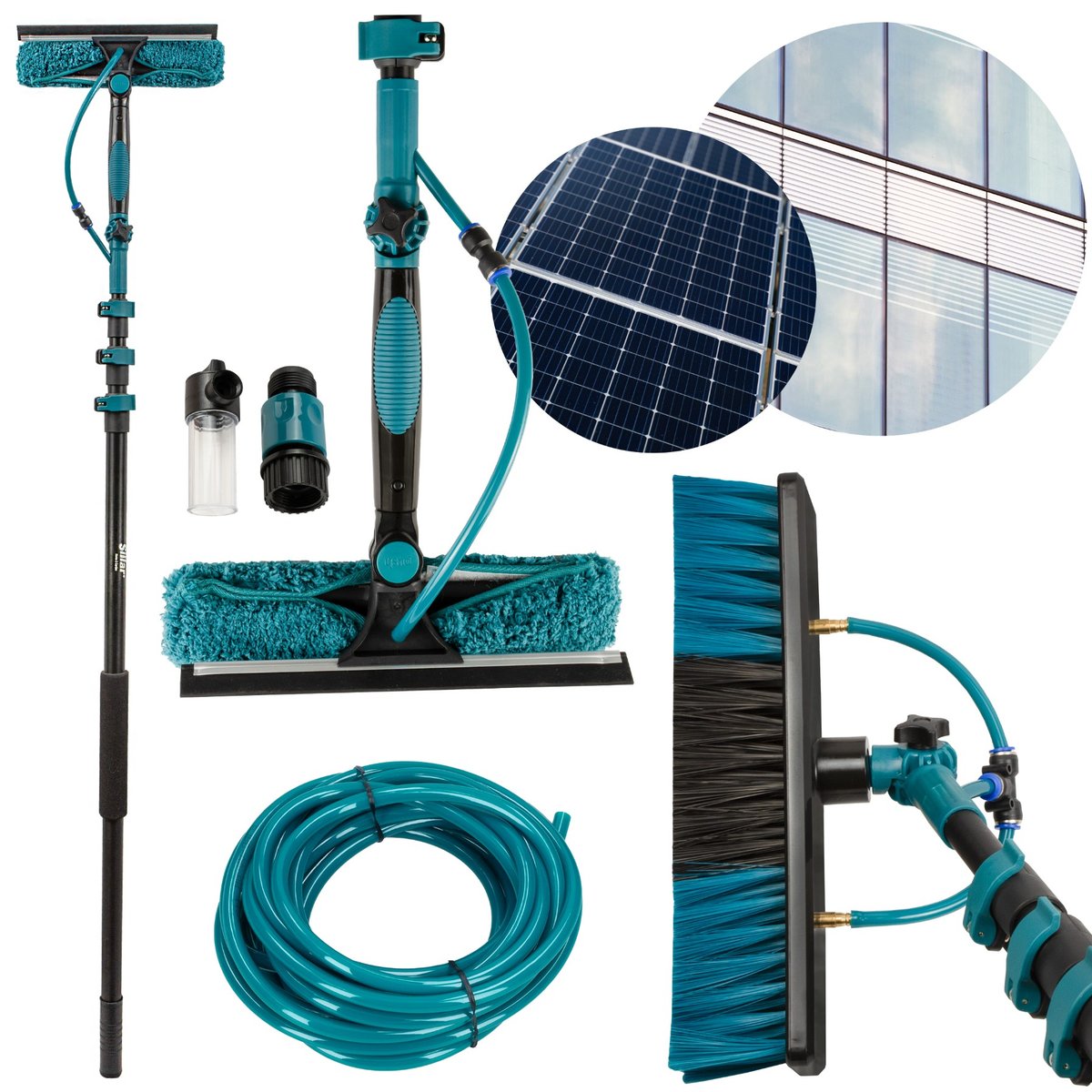 Sillar Sillar Teleskopowa Szczotka Do Mycia Okien, Dachów Tarasowych, Paneli Fotowoltaicznych 2 M