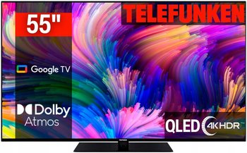 Telewizor Google TV 55" QLED Telefunken D55Q700M6CW DVBT2 4K UHD Bezramkowy - Telefunken