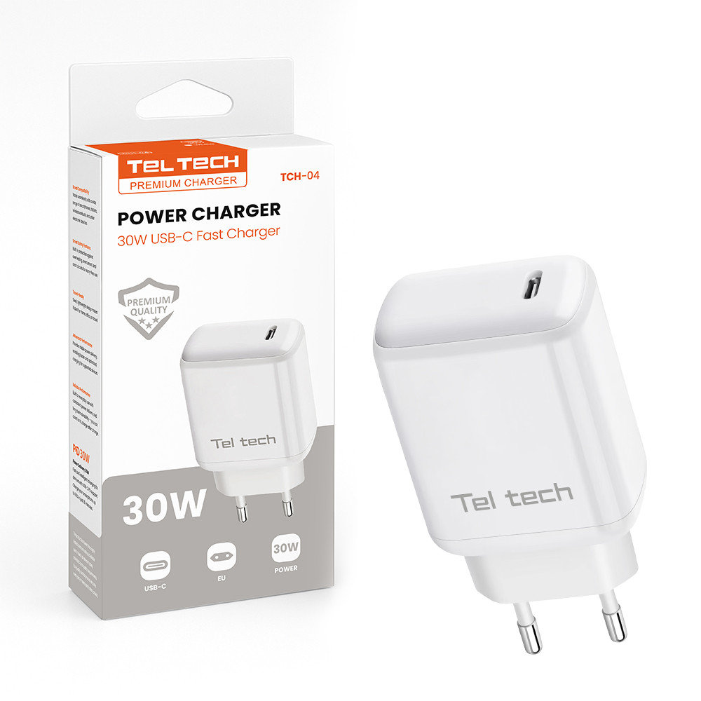 Teltech Ładowarka sieciowa TYP-C 30W Biały TCH-04