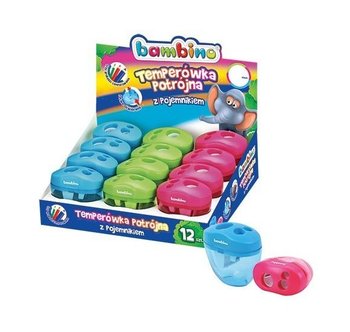 Temperówka potrójna z pojemnikiem BAMBINO Display 12 sztuk - St-Majewski Galanteria