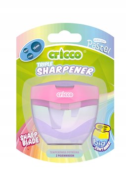 Temperówka potrójna z pojemnikiem pastelowa CRICCO - Cricco