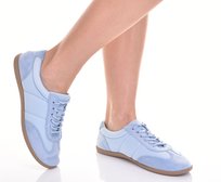 TENISÓWKI DAMSKIE ZAMSZOWE RETRO SZNUROWANE WYGODNE CASUAL NIEBIESKIE Inna marka