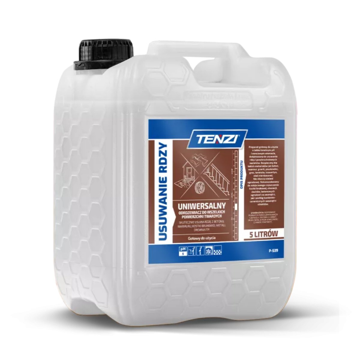 TENZI TENZI USUWANIE RDZY Środek do usuwania rdzy, żelaza, śladów po nawozach 5L
