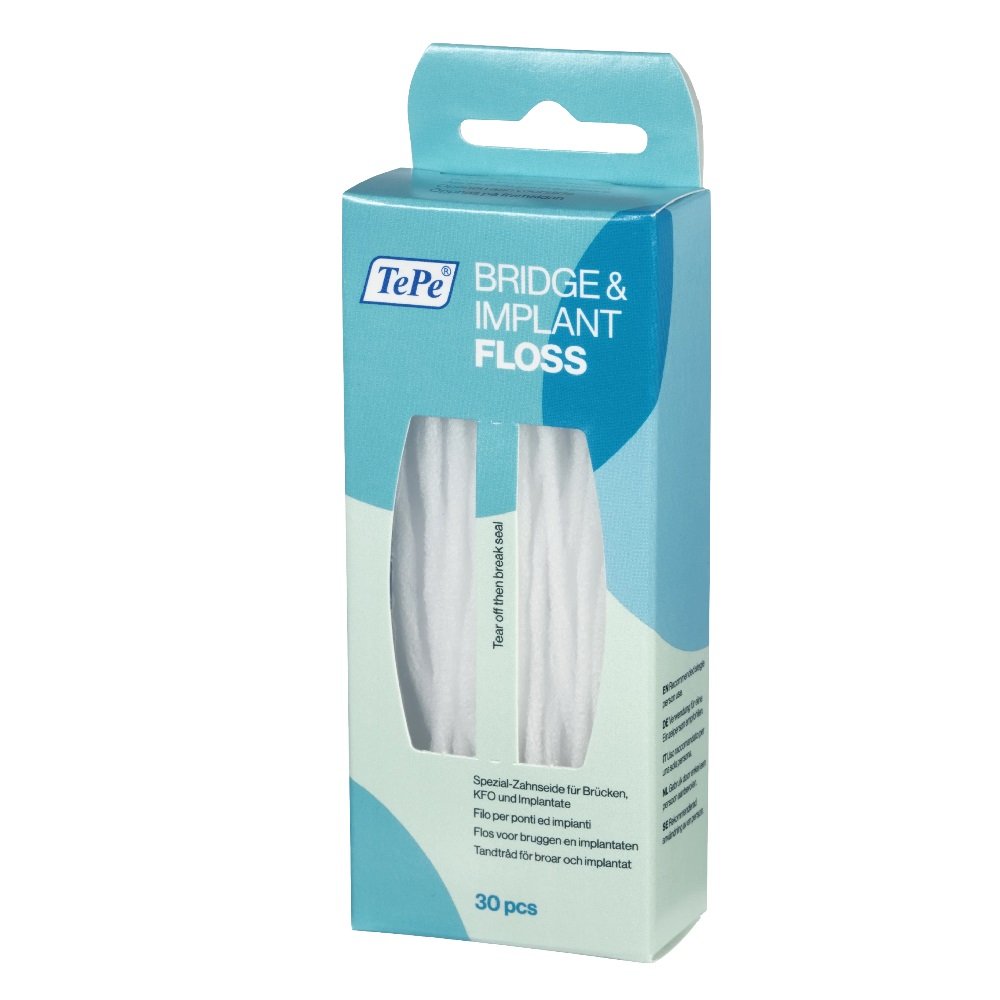 Empik TePe Bridge & Implant Floss, Nić dentystyczna, 30 szt.
