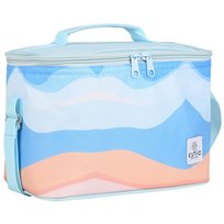 Termiczna torba plażowa Serene Shores 5 l niebiesko-kremowa z paskiem na ramię Estia