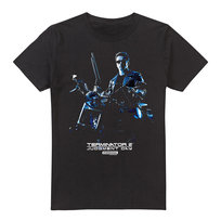Terminator 2 Męska Koszulka Motocyklowa (L / Czarny) Tevion