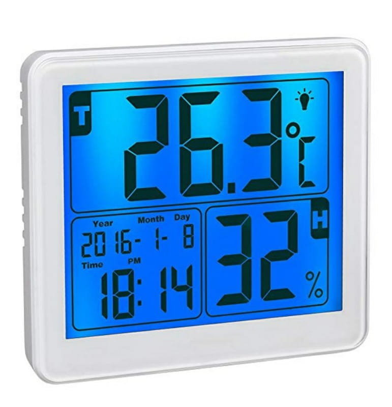 TFA 30.5032 Schimmel Radar – Termometro E Igrometro Digitale Con Radar Muffa, Display Rotondo Nero/argento