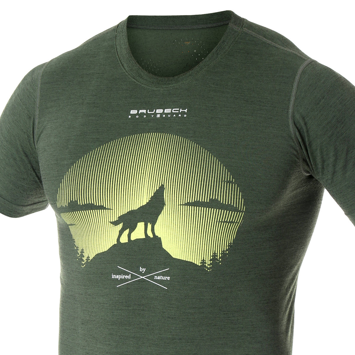 Фото - Термобілизна Brubeck Termoaktywny T-Shirt  Outdoor Zielony Wilk 