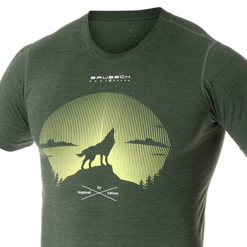 Termoaktywny T-Shirt Brubeck Outdoor Zielony Wilk - BRUBECK