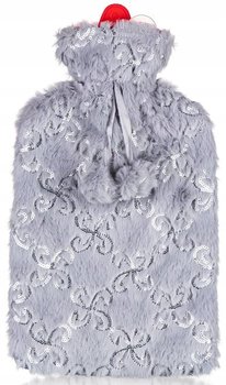 Termofor 2l w pokrowcu PLUSZ szary / srebrny - Banquet