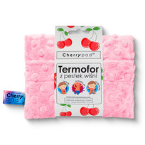 Termofor z pestek wiśni CHERRYPAD Minky, jasny róż