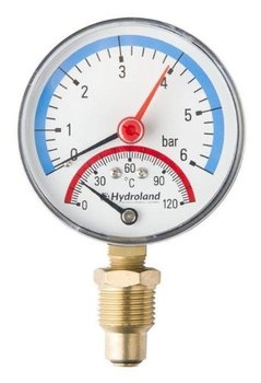 Termomanometr 120 0-1,6bar Termometr Manometr 80mm - Hydroland