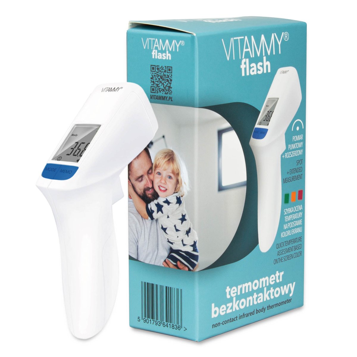 Termometr bezdotykowy VITAMMY Flash HTD8816C