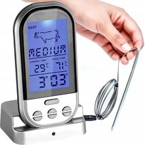 TERMOMETR BEZPRZEWODOWY DO GRILLA WĘDZARNI MIĘSA POSIŁKÓW DOMOWY SONDA