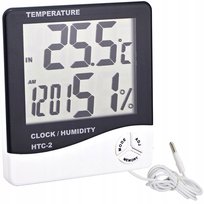 Termometr Cyfrowy Lcd Wew. Zewnętrzny Data Alarm