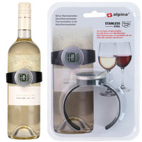 Termometr elektroniczny opaska na butelkę do wina ALPINA