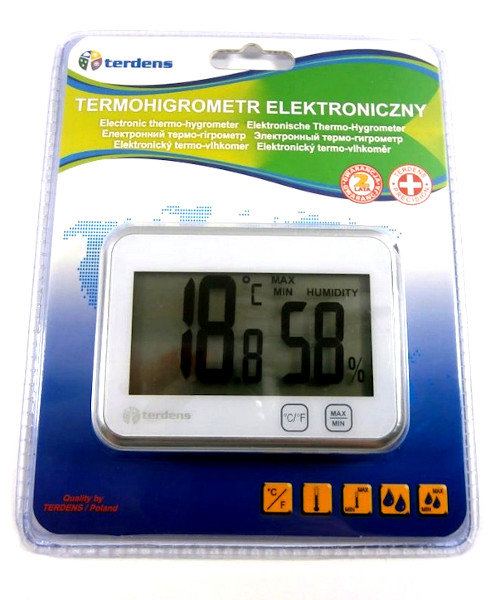 Termometr elektroniczny wewnętrzny TERDENS z higrometrem