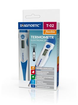 Termometr elektroniczny  z miękką końcówką DIAGNOSTIC T-02, biały - Diagnosis