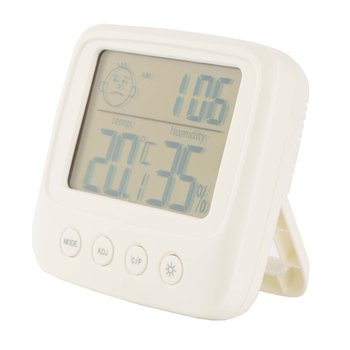 TERMOMETR HIGROMETR ZEGAR POKOJOWY WILGOTNOŚCIOMIERZ STACJA POGODOWA BUDZIK - Inny producent