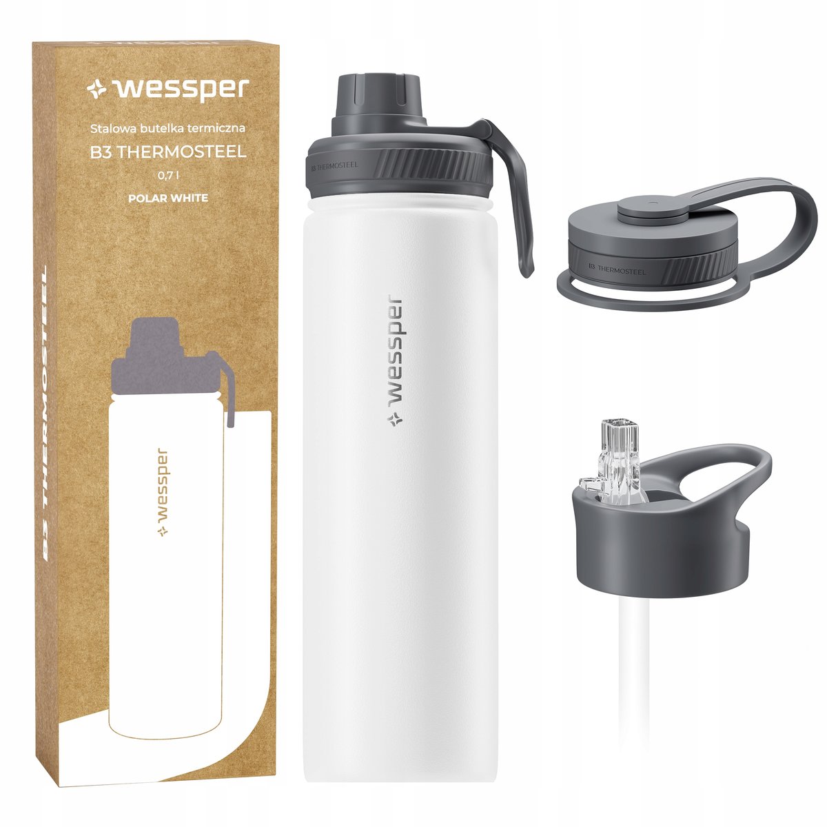 Wessper Wessper Termos Butelka Termiczna Do Napojów B3 Thermostell Ze Stali 700 Ml