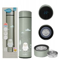 Termos dla Dzieci CZUJNIK TEMPERATURY LED na Napoje Stalowy Zielony 500ml
