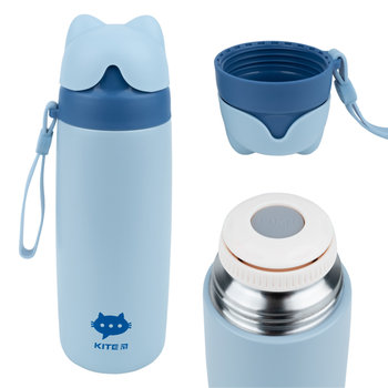 TERMOS DLA DZIECI DO SZKOŁY METALOWY NIEBIESKI 350ML - KITE