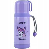TERMOS DLA DZIEWCZYNKI Z KUBKIEM METALOWY FIOLETOWY KUROMI 350 ml KITE