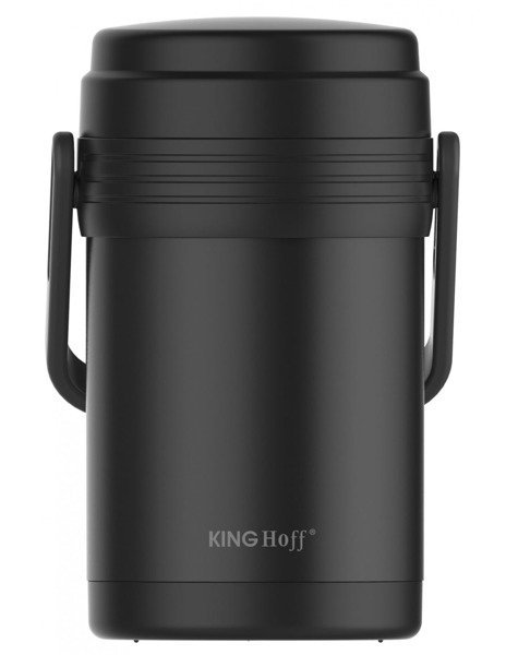 Termos obiadowy KINGHOFF, 3 pojemniki, czarny, 1,5 l
