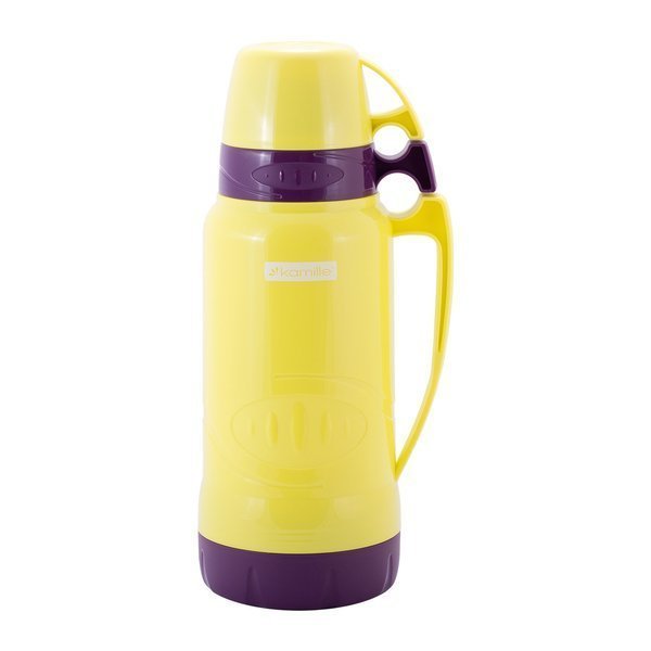 Termos z wkładem szklanym KAMILLE, żółty, 1,8 l