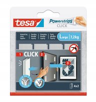 TESA, Rzep Samoprzylepny Wew.Powerstrips 4 Pary L 85 mm:20 mm, Biały, H7772203 TESA