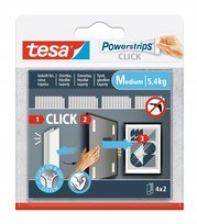 TESA, Rzep Samoprzylepny Wew.Powerstrips 4 Pary M 80 mm:20 mm, Biały, H7772103 TESA