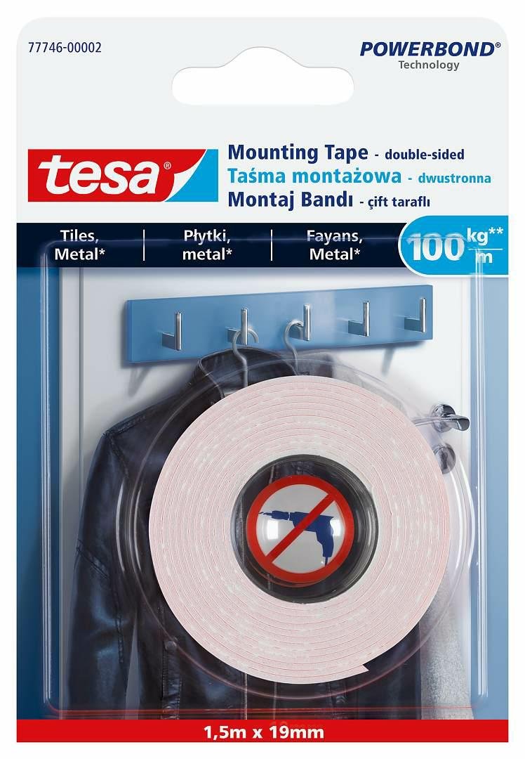 TESA, Taśma Montażowa do Płytek 1.5M:19 mm(77746-00007-00), H7774602