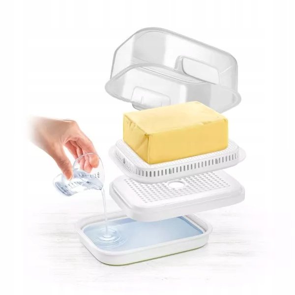 Tescoma 891764 Freshzone Beurrier 14x12cm - Conservation Beurre Réfrigérateur Antibactérien