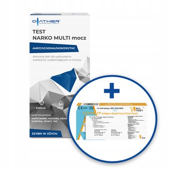 Test narko multi mocz wykrywanie substancji w moczu + GRATIS Test covid-19 - DIATHER
