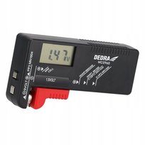Tester baterii 1,5V, 3,7V i 9V DEDRA Miernik baterii Woltomierz typ AA AAA Dedra