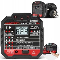 TESTER GNIAZD SIECIOWYCH MIERNIK ELEKTRYCZNY WYŚWIETLACZ LCD TEST RCD LED