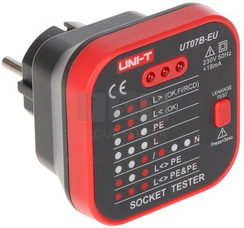TESTER GNIAZD SIECIOWYCH Z FUNKCJĄ SPRAWDZANIA RCD UT-07B-EU UNI-T - Inny producent