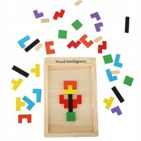 Tetris Układanka Klocki Drewniane Puzzle 3D Gra Logiczna Montessori Tangram