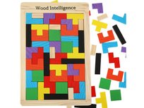 Tetris układanka puzzle drewniane klocki montessori gra logiczna 3D dla dzieci 3 lata 40 elementów 27x18 cm