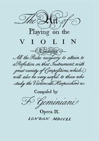 The Art of Playing on the Violin. [Facsimile of 1751 edition]. Geminiani Francesco