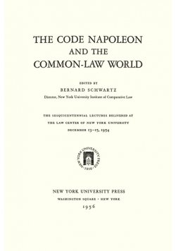 The Code Napoleon and the common-law world - New York University Press ...