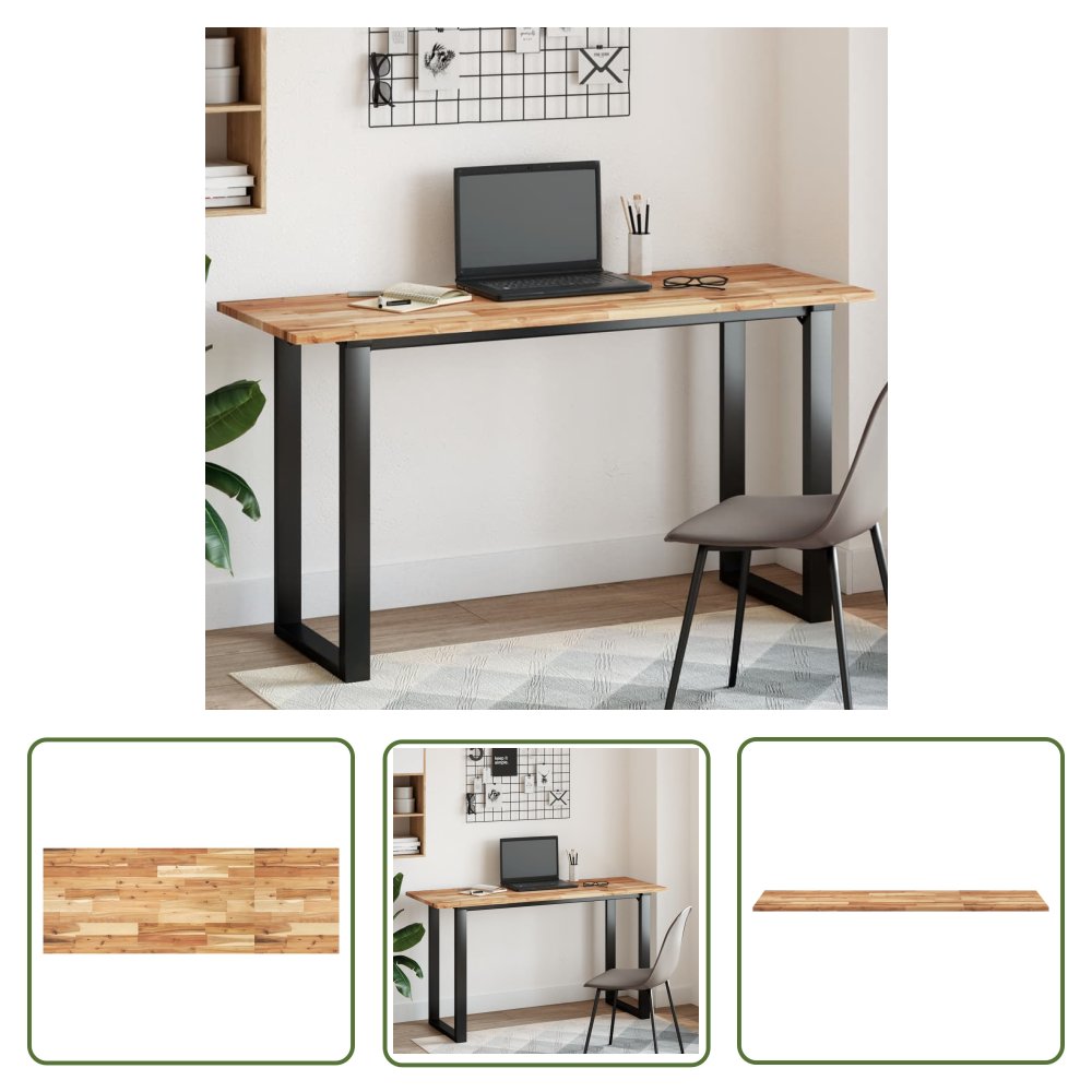 The Living Store Blat stołu - prostokątny - 140x50x2 cm - lite drewno ...