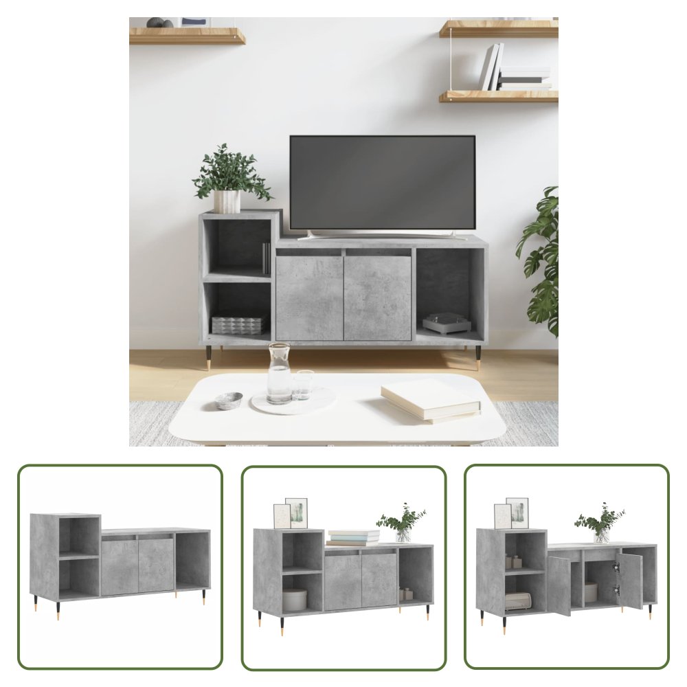 The Living Store Szafka Pod Tv Szaro Betonu X X Cm Szafka Tv The Living Store