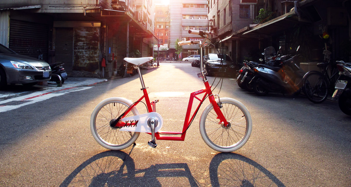 Фото - Велосипед The-Sliders Lite Burgundy Red gustowny i komfortowy, składany rower, hulaj